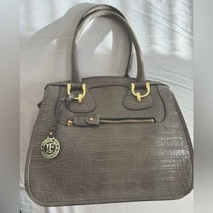 LONDON FOG GREY CROC HANDBAG